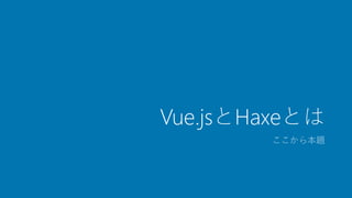 Vue.jsとHaxeとは
ここから本題
 