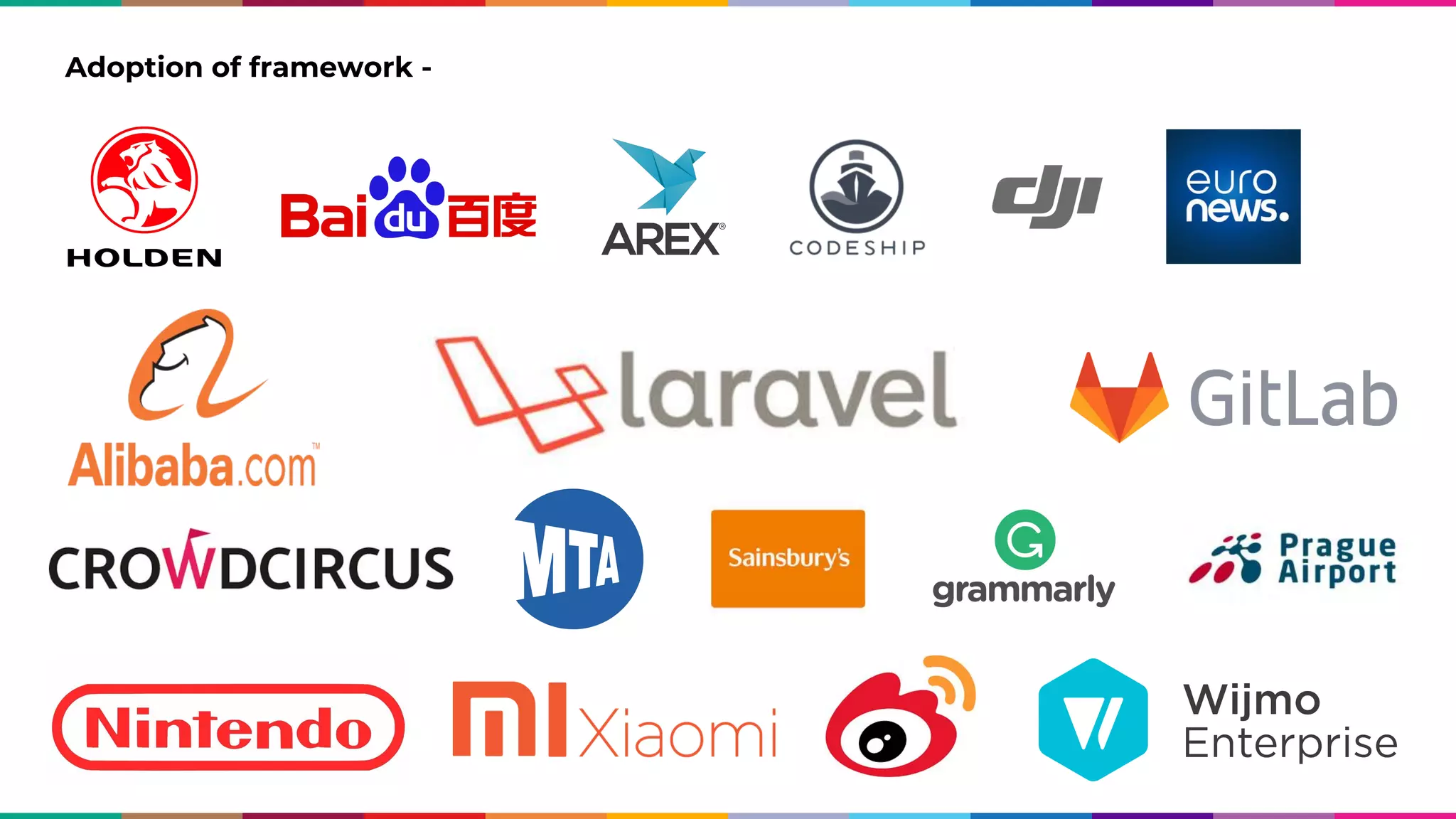 Adoption of framework - 