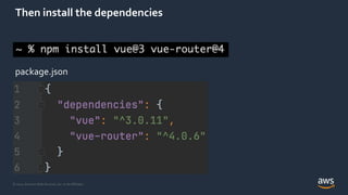 © 2021, Amazon Web Services, Inc. or its Affiliates.
Then install the dependencies
package.json
 
