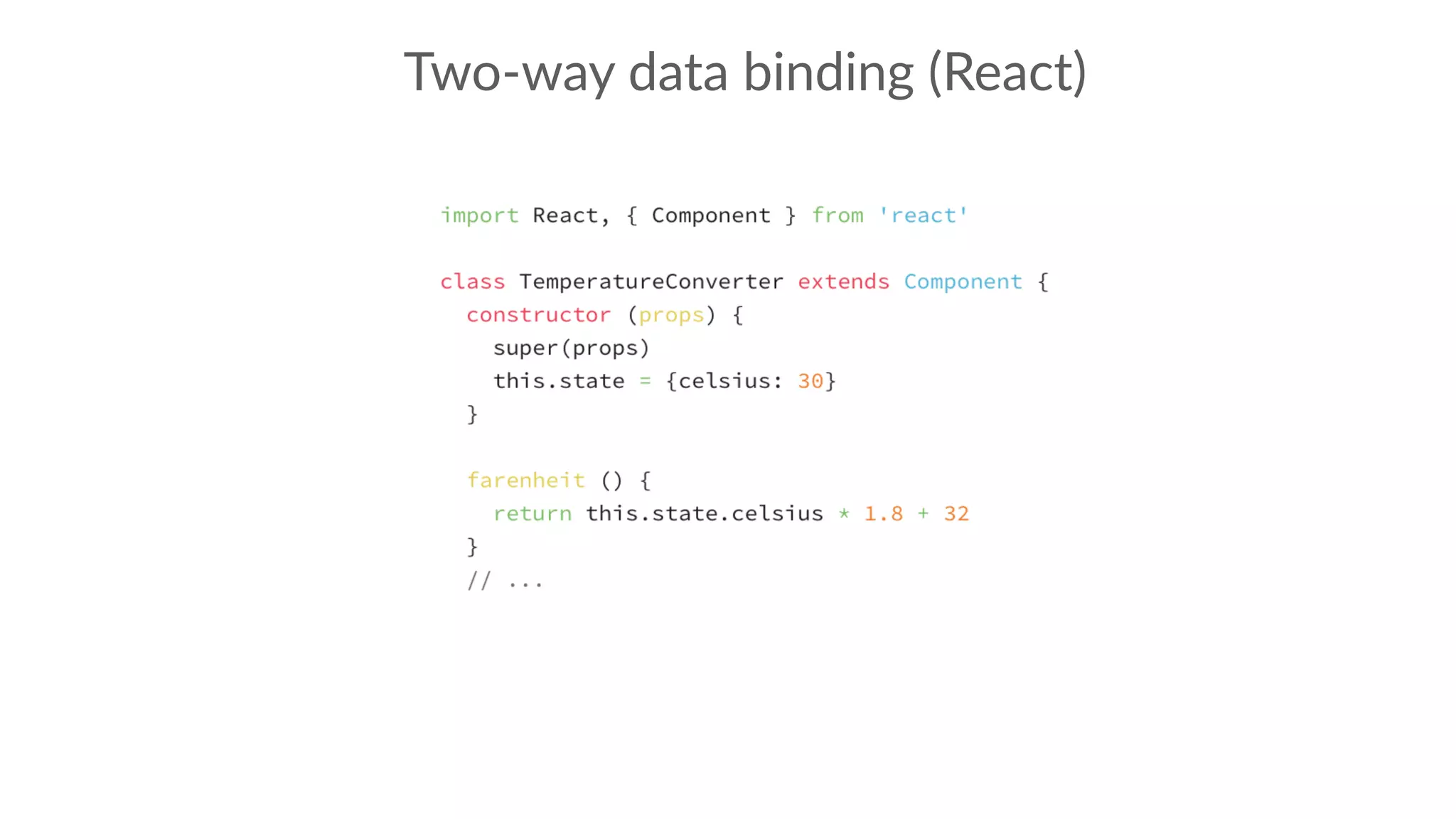 Two-way data binding (React)