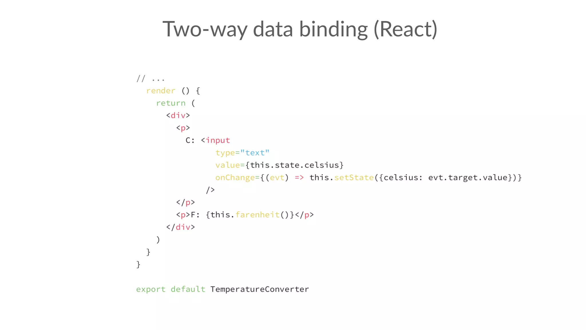 Two-way data binding (React)