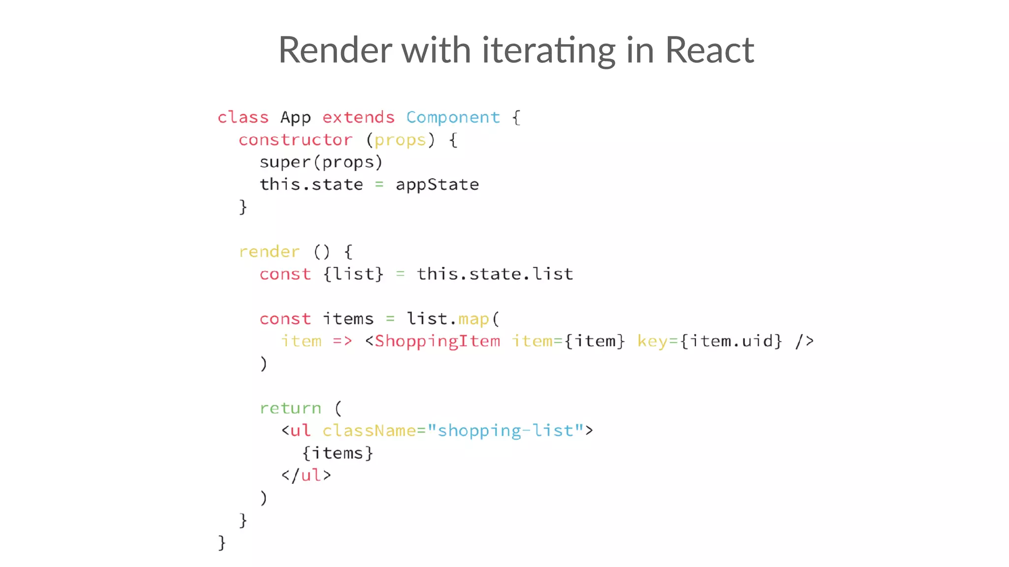 Render with itera:ng in React