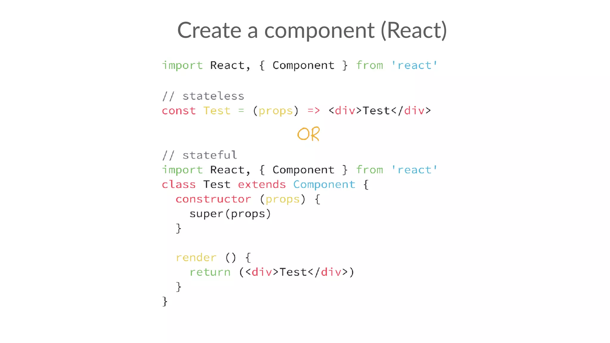 Create a component (React)