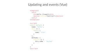 Upda:ng and events (Vue)
 