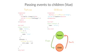 Passing events to children (Vue)
 