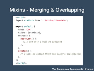 Mixins - Merging & Overlapping
Vue Composing Components | @vannsl
 