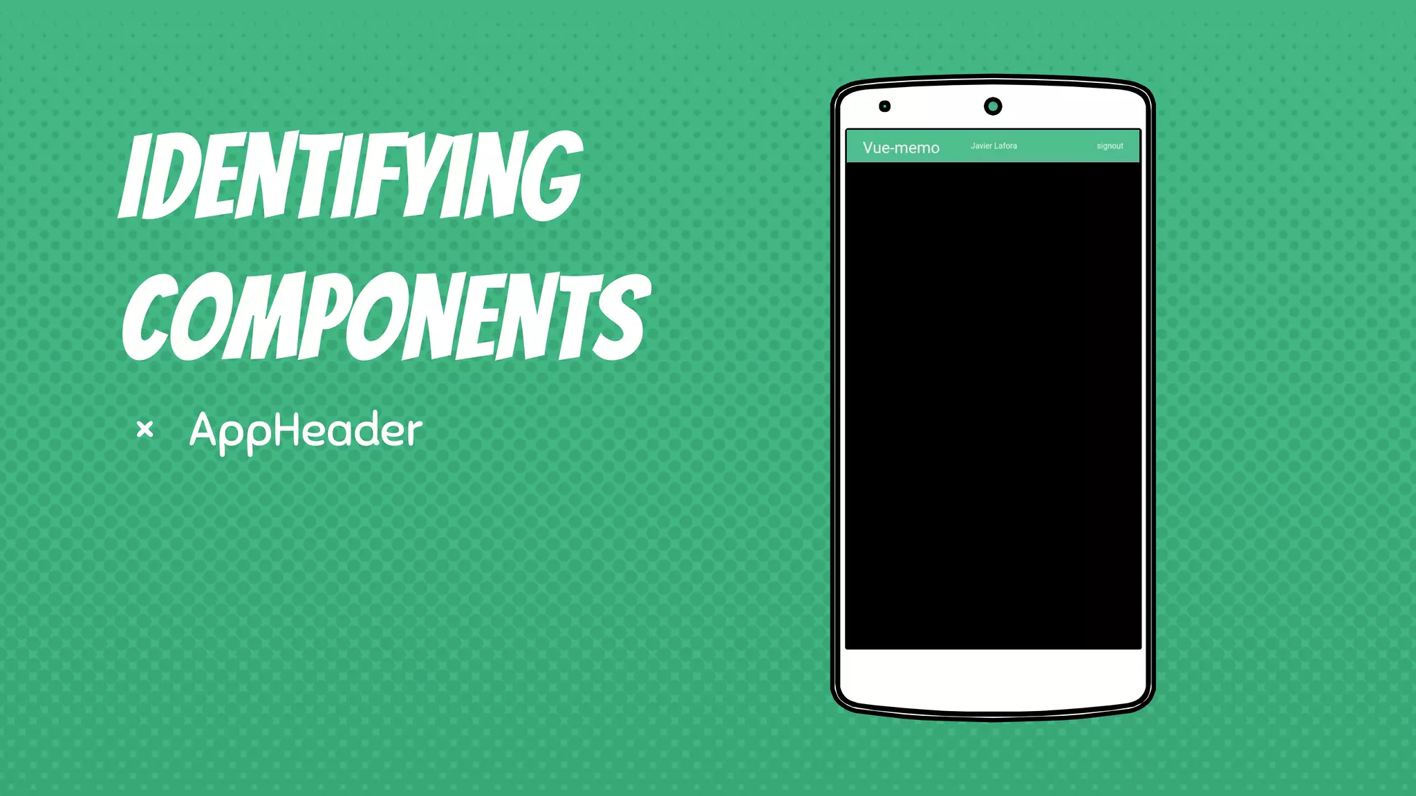 Identifying
components
× AppHeader
 
