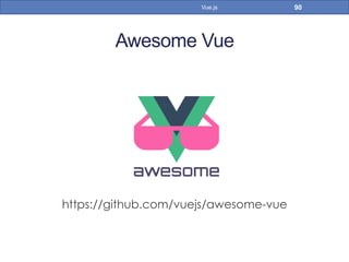 Awesome Vue
https://github.com/vuejs/awesome-vue
90Vue.js
 