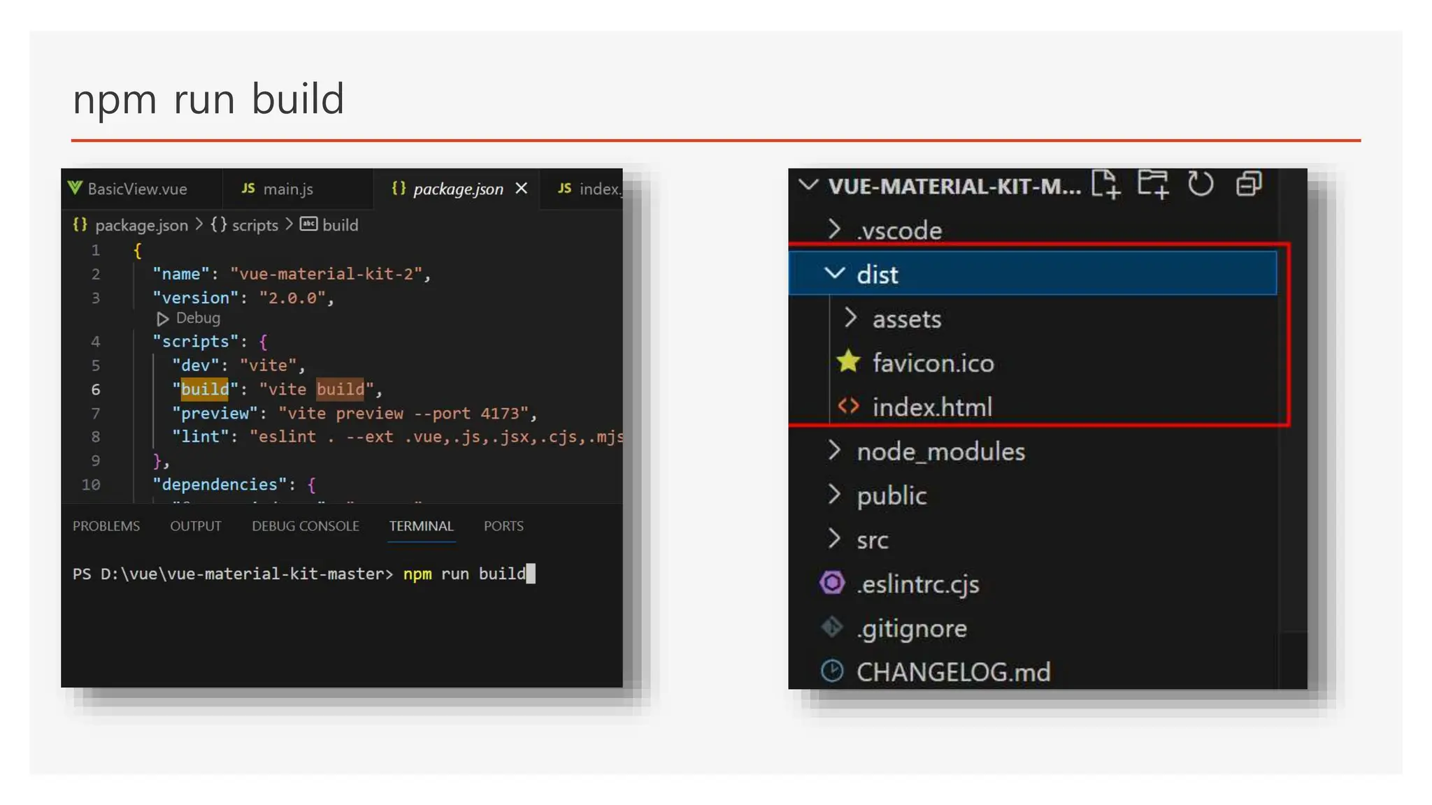 npm run build
 