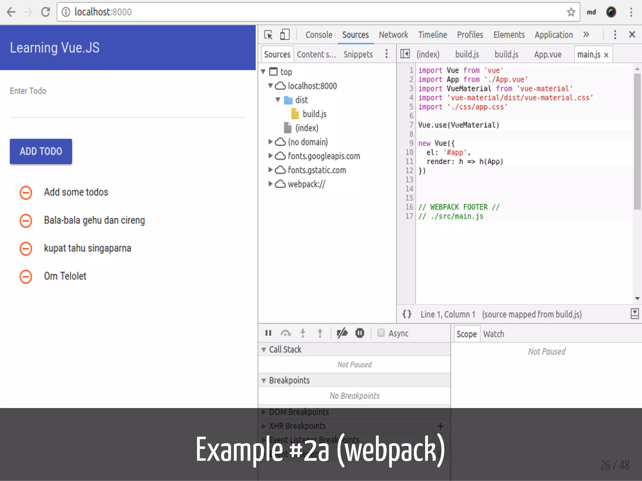 Example #2a (webpack) 26 / 48
 