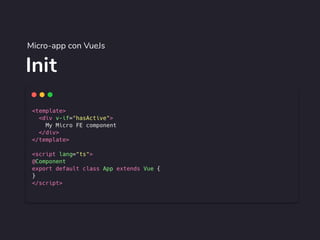 Init
Micro-app con VueJs
 