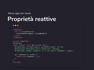 Proprietà reattive
Micro-app con VueJs
 