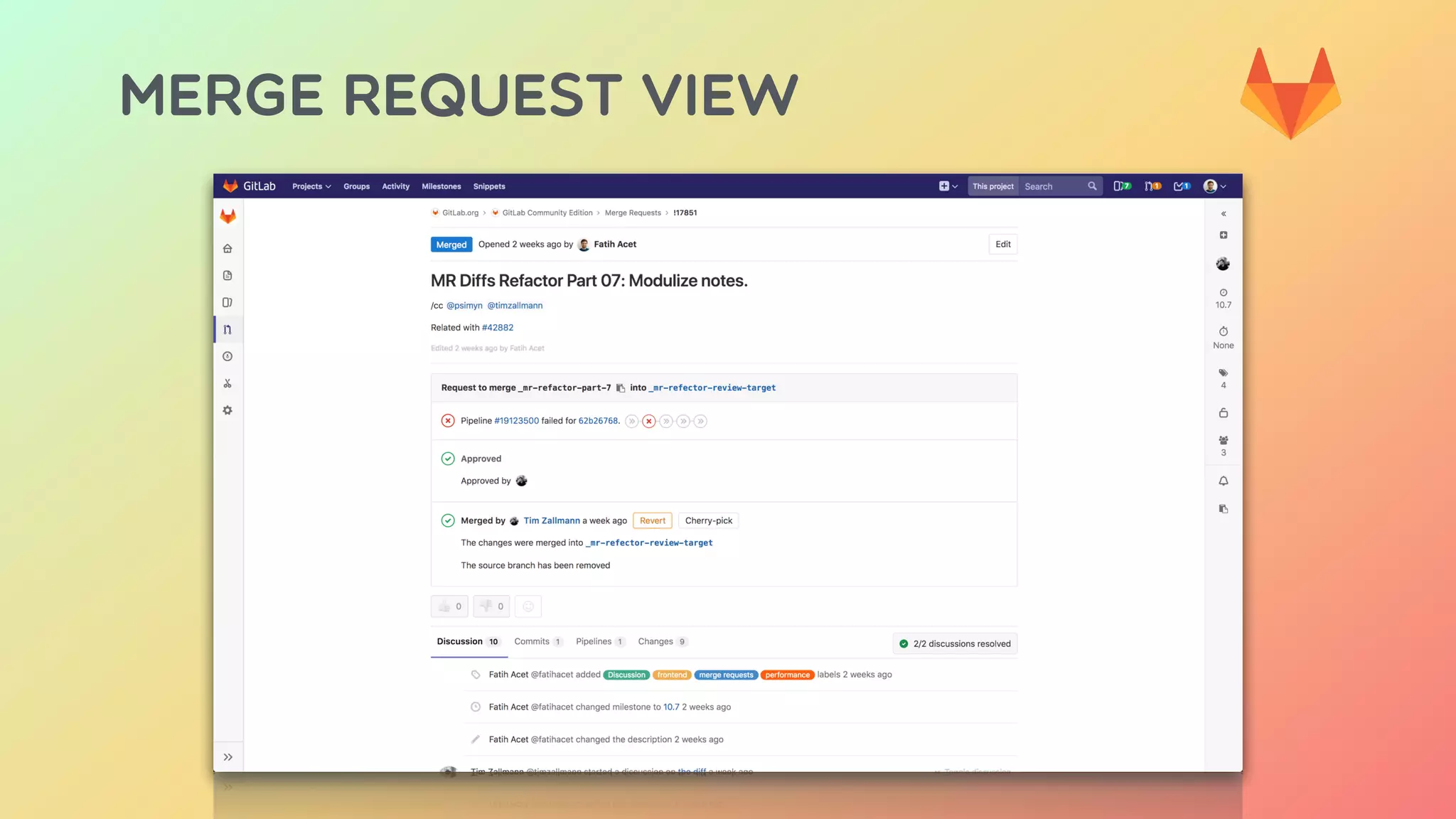 MERGE REQUEST VIEW
 