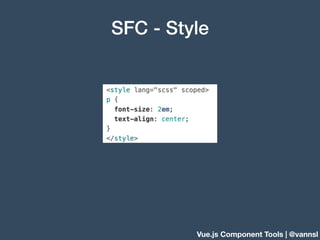 Vue.js Component Tools | @vannsl
SFC - Style
 