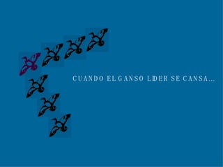 CUANDO EL GANSO LIDER SE CANSA... 