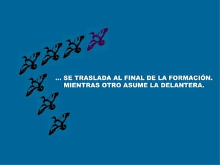 ... SE TRASLADA AL FINAL DE LA FORMACIÓN. MIENTRAS OTRO ASUME LA DELANTERA. 
