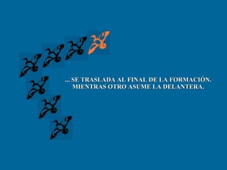 ... SE TRASLADA AL FINAL DE LA FORMACIÓN. MIENTRAS OTRO ASUME LA DELANTERA. 