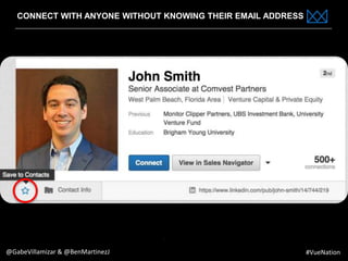 www.bestppt.com
CONNECT WITH ANYONE WITHOUT KNOWING THEIR EMAIL ADDRESS
@GabeVillamizar & @BenMartinezJ #VueNation
 