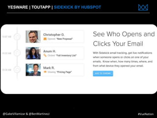 www.bestppt.com
YESWARE | TOUTAPP | SIDEKICK BY HUBSPOT
@GabeVillamizar & @BenMartinezJ #VueNation
 