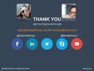 www.bestppt.com
THANK YOU
GET IN TOUCH WITH US!
gabevillamizar@hirevue.com or bmartinez@hirevue.com
@GabeVillamizar @BenMartinezJ
@GabeVillamizar & @BenMartinezJ #VueNation
 