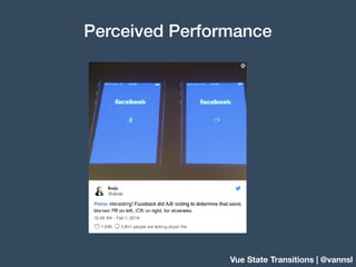 Perceived Performance
Vue State Transitions | @vannsl
 