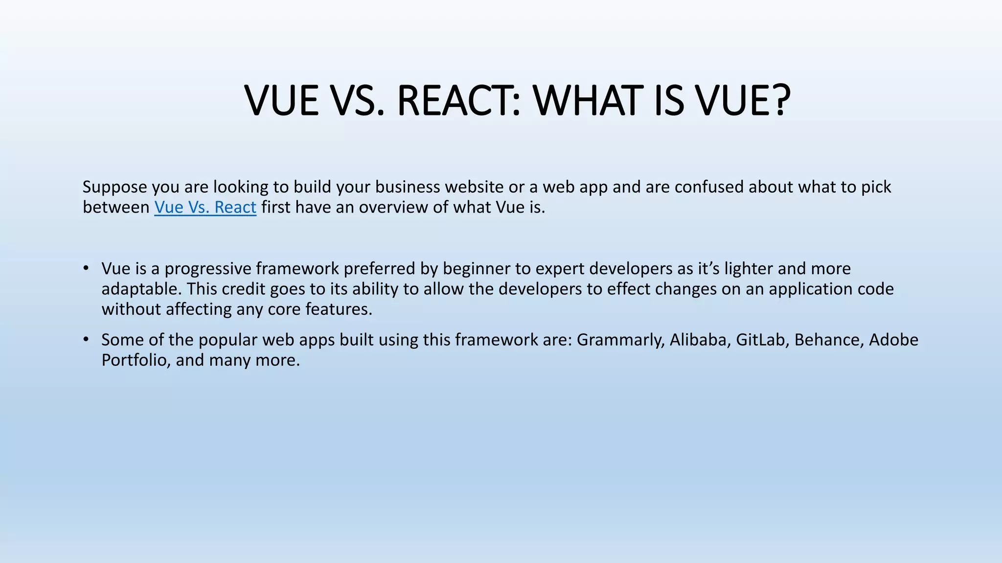 Vue vs. React : Unveiling The Difference | PPT