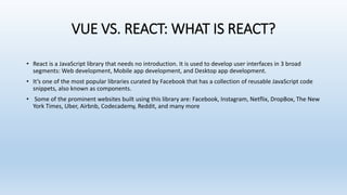 Vue Vs React Unveiling The Difference Ppt Vue Vs React Unveiling The Difference Ppt