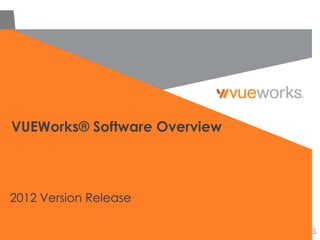 VUEWorks® Software Overview



2012 Version Release
 