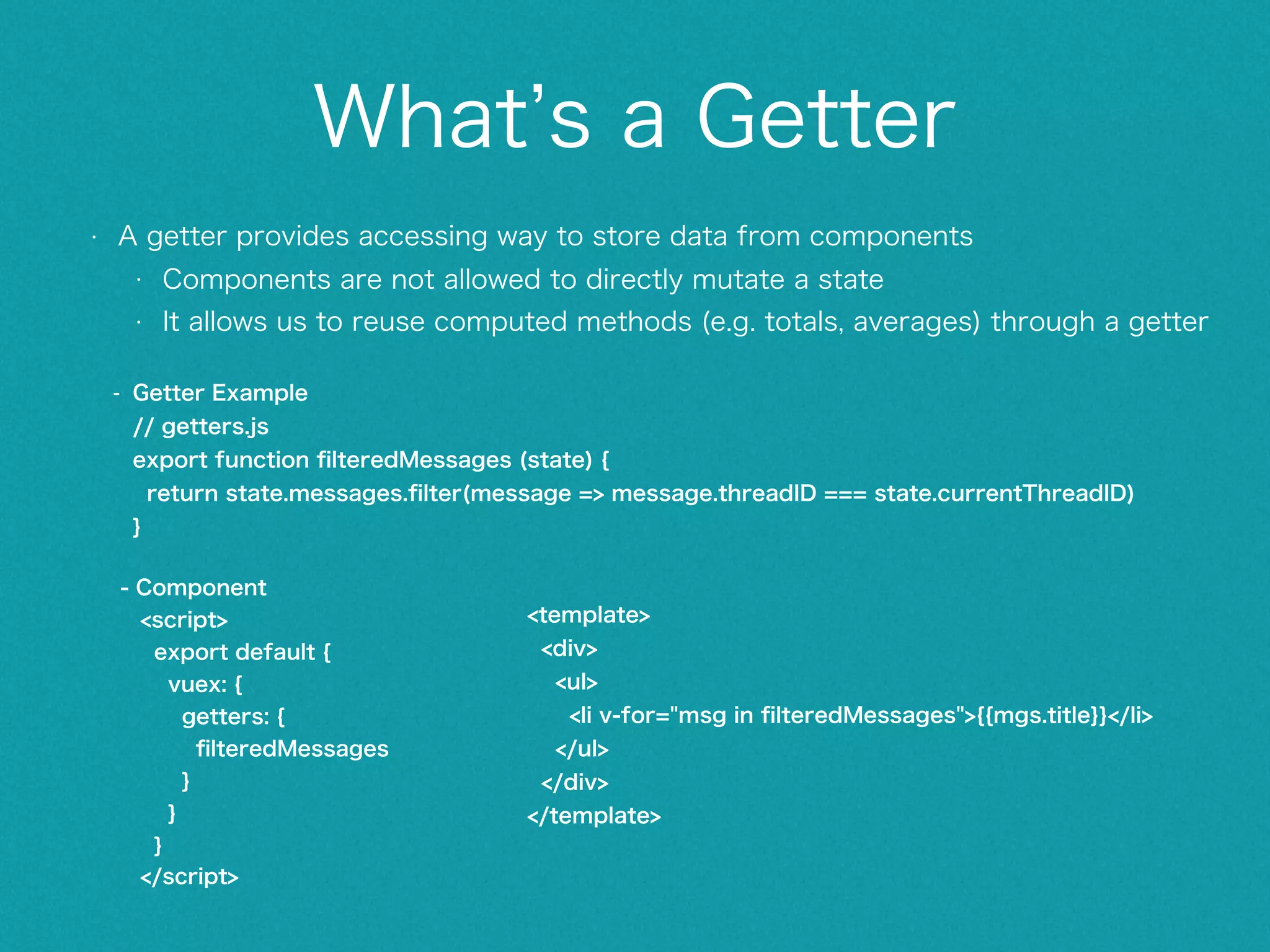 Code Example main.vue router.map({ '/about': { component: require('./components/about.vue') }, '/user/:userId': { component: require('./components/user/index.vue'), subRoutes: { 'profile/:something': { component: require('./components/user/profile.vue') } }, '*': { component: require('./components/not-found.vue') }, }) app.vue <template> <div> <p v-show="authenticating" style="color:red">Authenticating...</p> <h1>App Header</h1> <a v-link="{ path: '/about' }">about</a> <a v-link="{ path: '/user/1234/profile/what' }">user</a> <a v-link="{ path: '/mypage' }">mypage</a> <router-view class="view" transition="test" transition-mode="out-in" keep- alive></router-view> </div> </template> components/user/index.vue <template> <div> <h2>User yo</h2> <router-view></router-view> </div> </template> components/user/profile.vue 