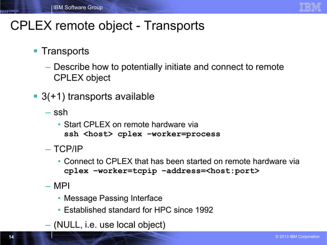 CPLEX 12.5.1 remote object - June 2013 | PPT