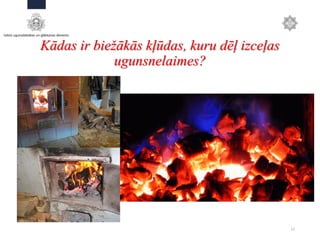 Kādas ir biežākās kļūdas, kuru dēļ izceļas
ugunsnelaimes?
12
 