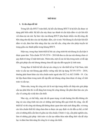 NGHIÊN CỨU TÍNH TOÁN VÀ CẤU TẠO NÚT GÓC KHUNG PHẲNG BTCT TOÀN KHỐI | PDF