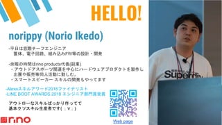 HELLO!
norippy (Norio Ikedo)
2
-ƽդϷH`ե󥸥˥
塢ӻ·MzFWȤOӋ?_k
-ϾΕrgrino products(I)
?ȥɥݩ`vBĤ˥ϩ`ɥץȤu
չ؜ӵͬ˻Ӥڤࡣ
?ީ`ȥԩ`` _käƤޤ
Web page
-Alexa륢`2018եʥꥹ
-LINE BOOT AWARDS 2018 󥸥˥Tpp
ȥ`ʥФääƤ
bߤǤ( ?)
 