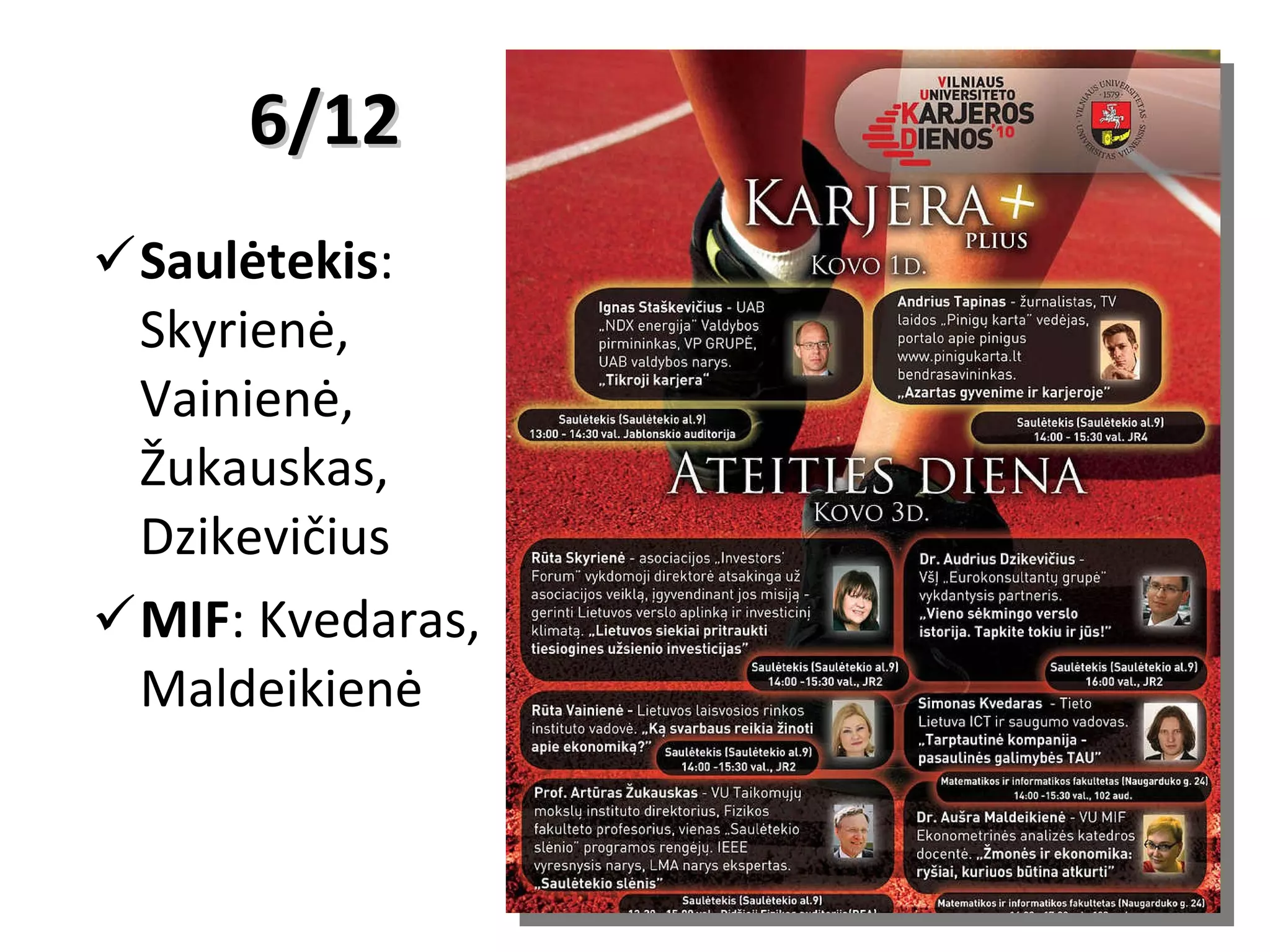 6/12 Saulėtekis : Skyrienė, Vainienė, Žukauskas, Dzikevičius MIF : Kvedaras, Maldeikienė 