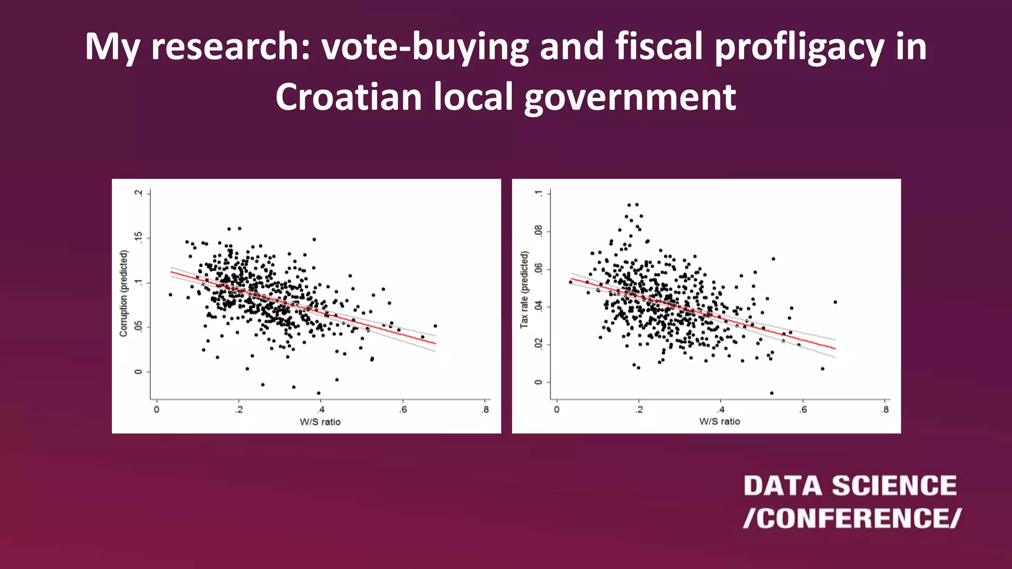 My research: vote-buying and fiscal profligacy in
Croatian local government
 