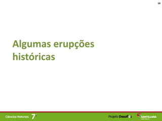Algumas erupções
históricas
14
 