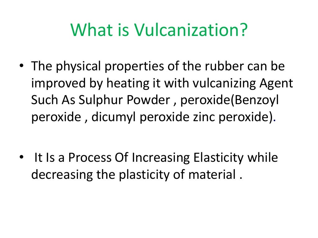 Vulcanization mechanism of natural rubber.