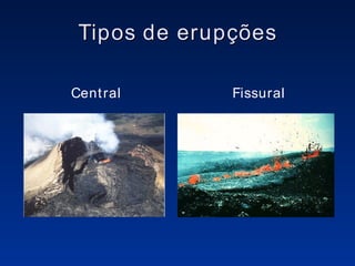 Tipos de erupções Central Fissural 