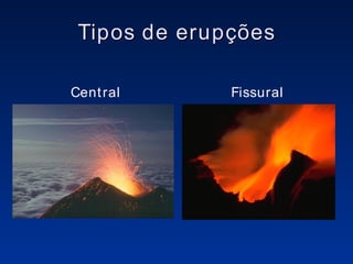 Tipos de erupções Central Fissural 