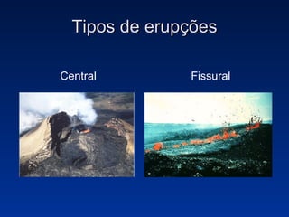 Tipos de erupções Central Fissural 