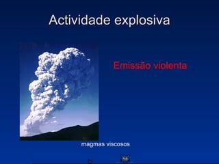 Actividade explosiva Emissão violenta magmas viscosos 