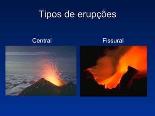 Tipos de erupções Central Fissural 
