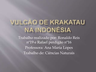 Trabalho realizado por: Ronaldo Reis
nº19 e Rafael perdigão nº16
Professora: Ana Maria Lopes
Trabalho de: Ciências Naturais
 