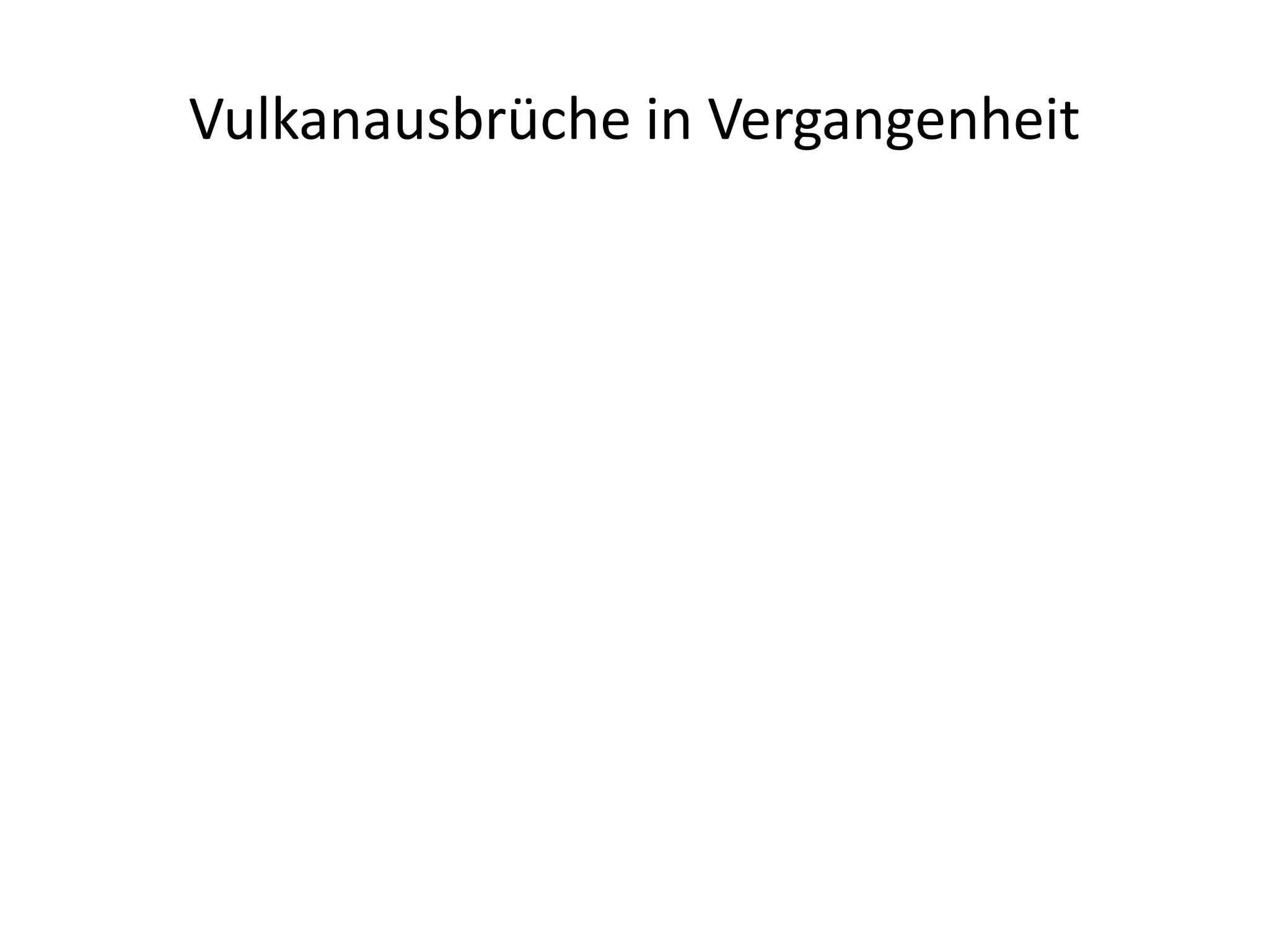Vulkanausbrüche in Vergangenheit