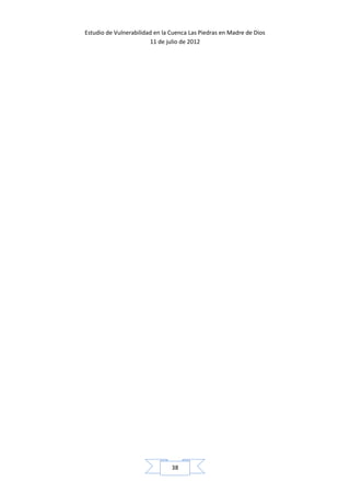 Estudio de Vulnerabilidad en la Cuenca Las Piedras en Madre de Dios
                        11 de julio de 2012




                                38
 