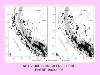ACTIVIDAD SISMICA EN EL PERU
ENTRE 1960-1995
 