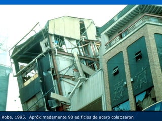 Kobe, 1995. Apróximadamente 90 edificios de acero colapsaron
 
