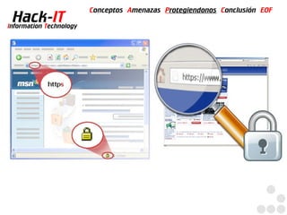 Conceptos Amenazas Protegiendonos Conclusión EOF
  Hack-IT
Information Technology
 