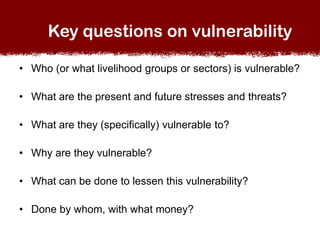 Vulnerability Journal Question Training module on vulnerability assessment (I) | PPTX