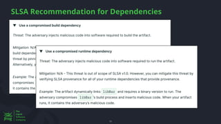 SLSA Recommendation for Dependencies
36
 